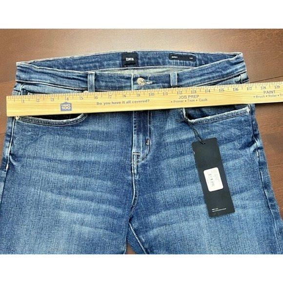 EDWIN Jeans 31 x 33 Maddox Slim Fit Straight Leg Shelter Blue Denim Stretch $208 - Picture 5 of 9
